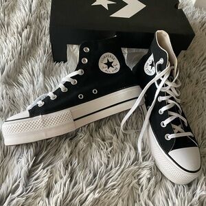 Converse Black and White Platform High-Tops